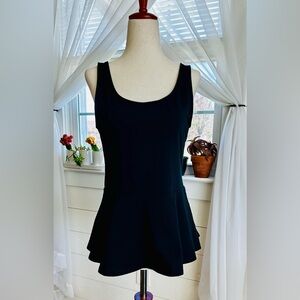 Express Black Peplum Tank Top with Zipper Back Detail 
Size: Medium